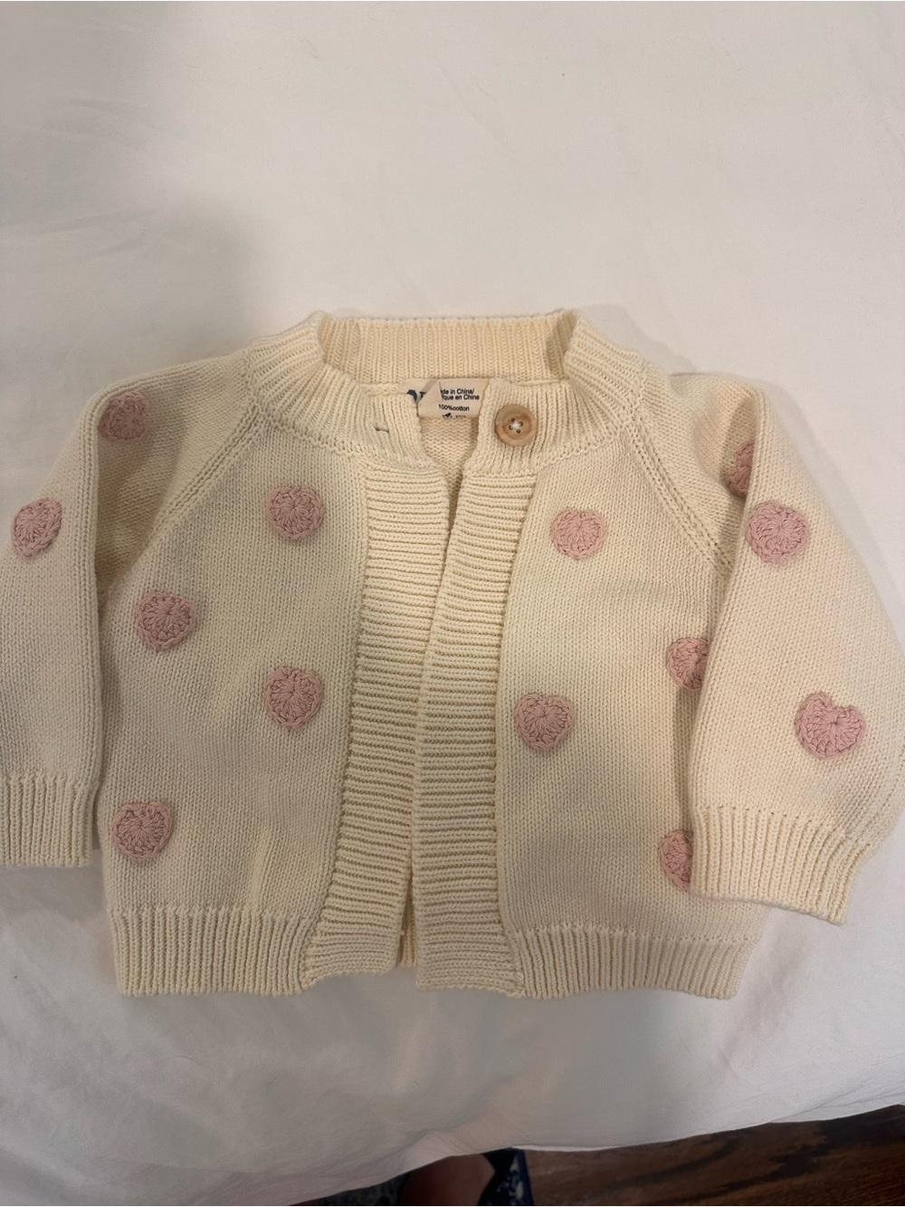 Blueberry Hill Baby Cotton Heart Cardigan - 6-12 months